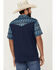 Image #4 - RANK 45® Men's Denton Color Block Short Sleeve Button-Down Polo Shirt, Dark Blue, hi-res