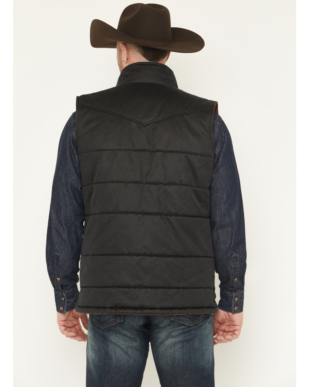 Image #4 - Cody James Men's Oil Slick Snap Lined Vest, Black, hi-res