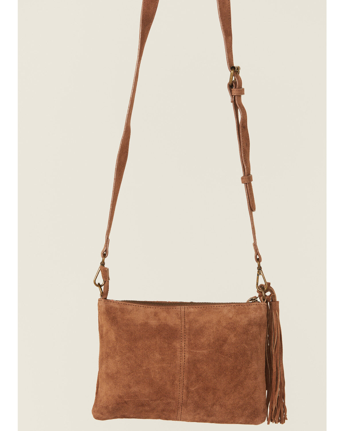 Image #3 - Shyanne Women's Wysteria Suede Woven Striped Crossbody Bag, Brown, hi-res