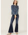 Image #2 - Wrangler Women's Yellowstone Laser Denim Jacket, Medium Wash, hi-res