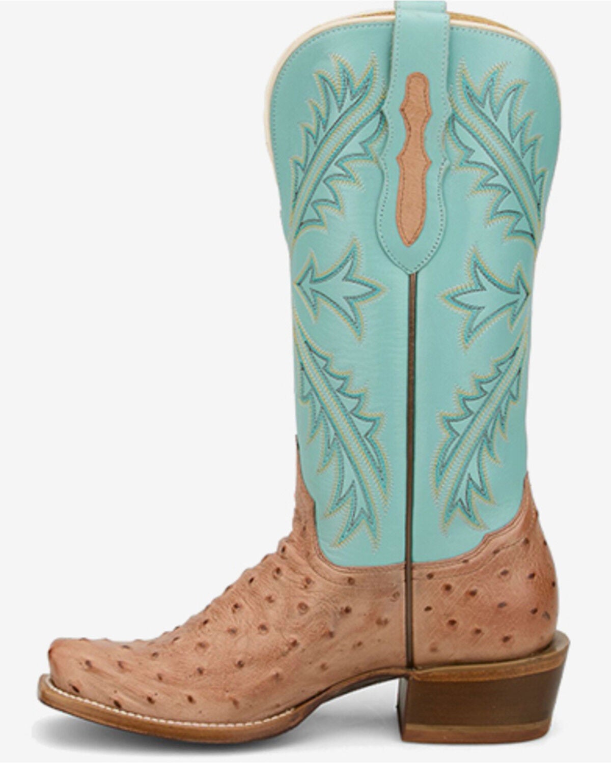 Image #3 - Tony Lama Women's Amber Exotic Ostrich Western Boots - Square Toe, Brown, hi-res