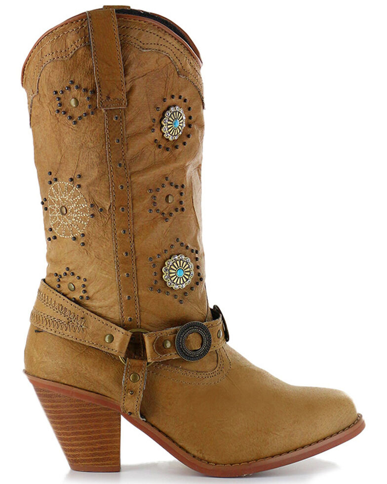 Dingo Women's Addie Concho Harness Boots - Round Toe - Country Outfitter