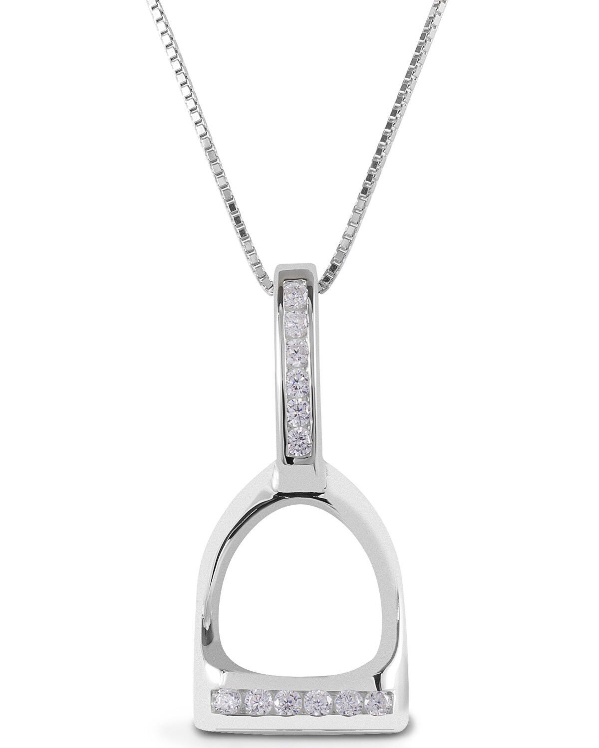 Image #1 - Kelly Herd Women's Large English Stirrup Necklace, Silver, hi-res