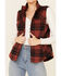 Image #3 - North River Women's Burgundy & Rust Henna Buffalo Plaid Zip-Front Vest, , hi-res
