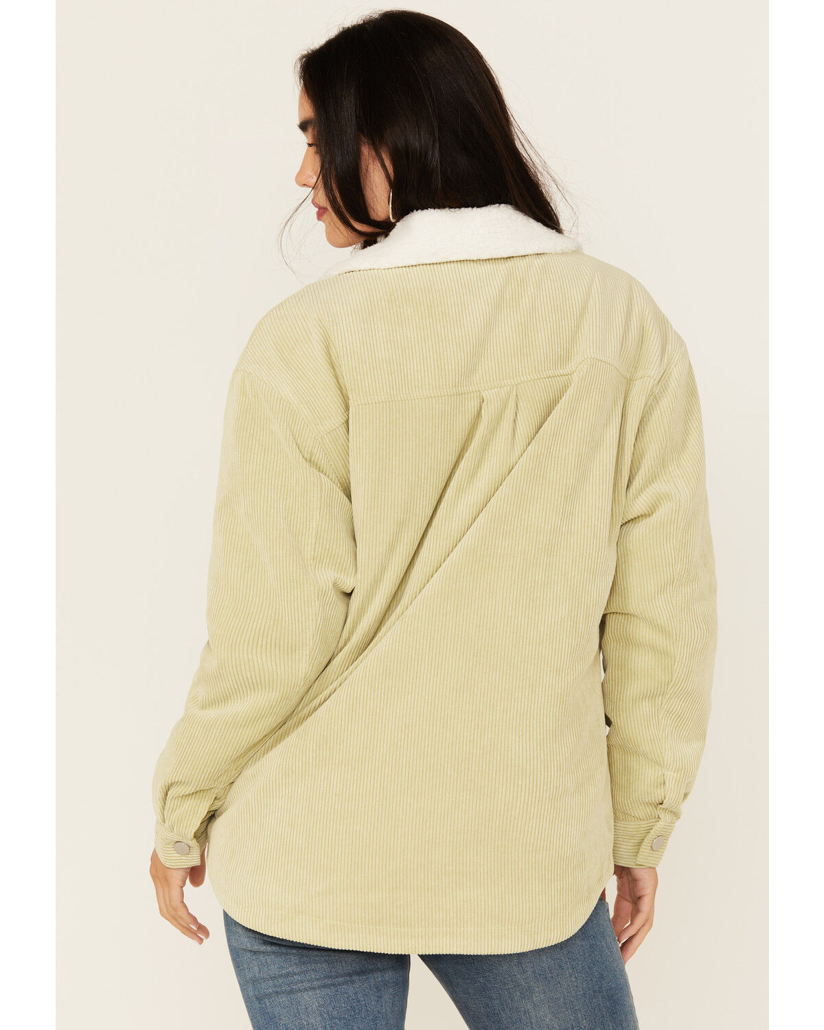 Image #4 - Ashley Women's Corduroy Sherpa Jacket, Green, hi-res