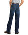 Ariat Boys' B4 Tourismo Robbie Dark Stretch Relaxed Bootcut Jeans , Blue, hi-res