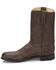 Justin Men's Classics Deerlite Roper Cowboy Boots - Round Toe, Dark Brown, hi-res