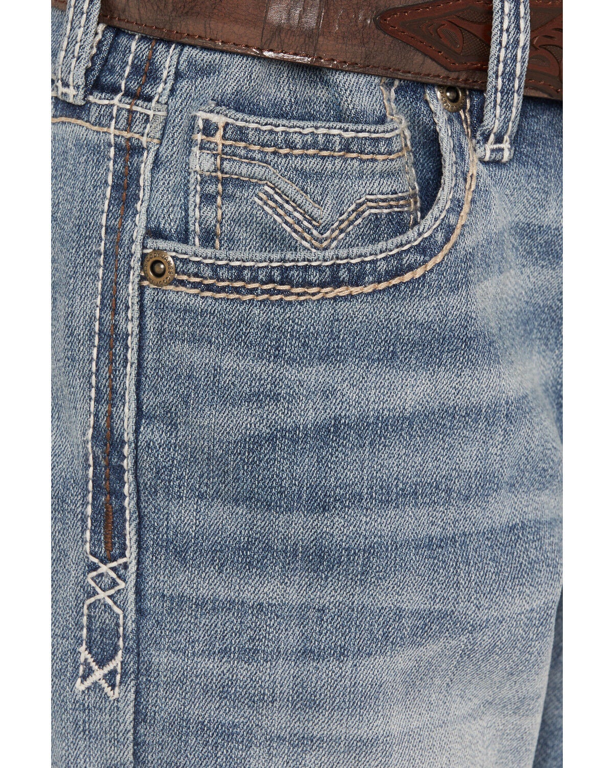 Image #4 - Cody James Boys' Kansas Light Wash Slim Bootcut Stretch Denim Jeans, Light Wash, hi-res