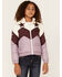 Image #1 - Shyanne Girls' Chevron Color Block Star Jacket, Pink, hi-res