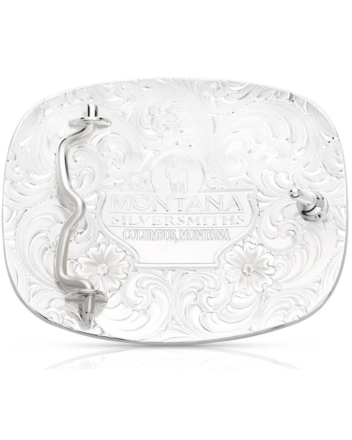 Image #2 - Montana Silversmiths Men's American Made Strength Belt Buckle, Silver, hi-res