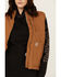 Image #3 - Carhartt Women's Washed Duck Sherpa Lined Vest , Brown, hi-res