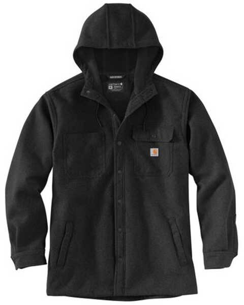 Image #2 - Carhartt Men's Rain Defender Relaxed Heavyweight Hooded Work Shirt Jacket , Black, hi-res