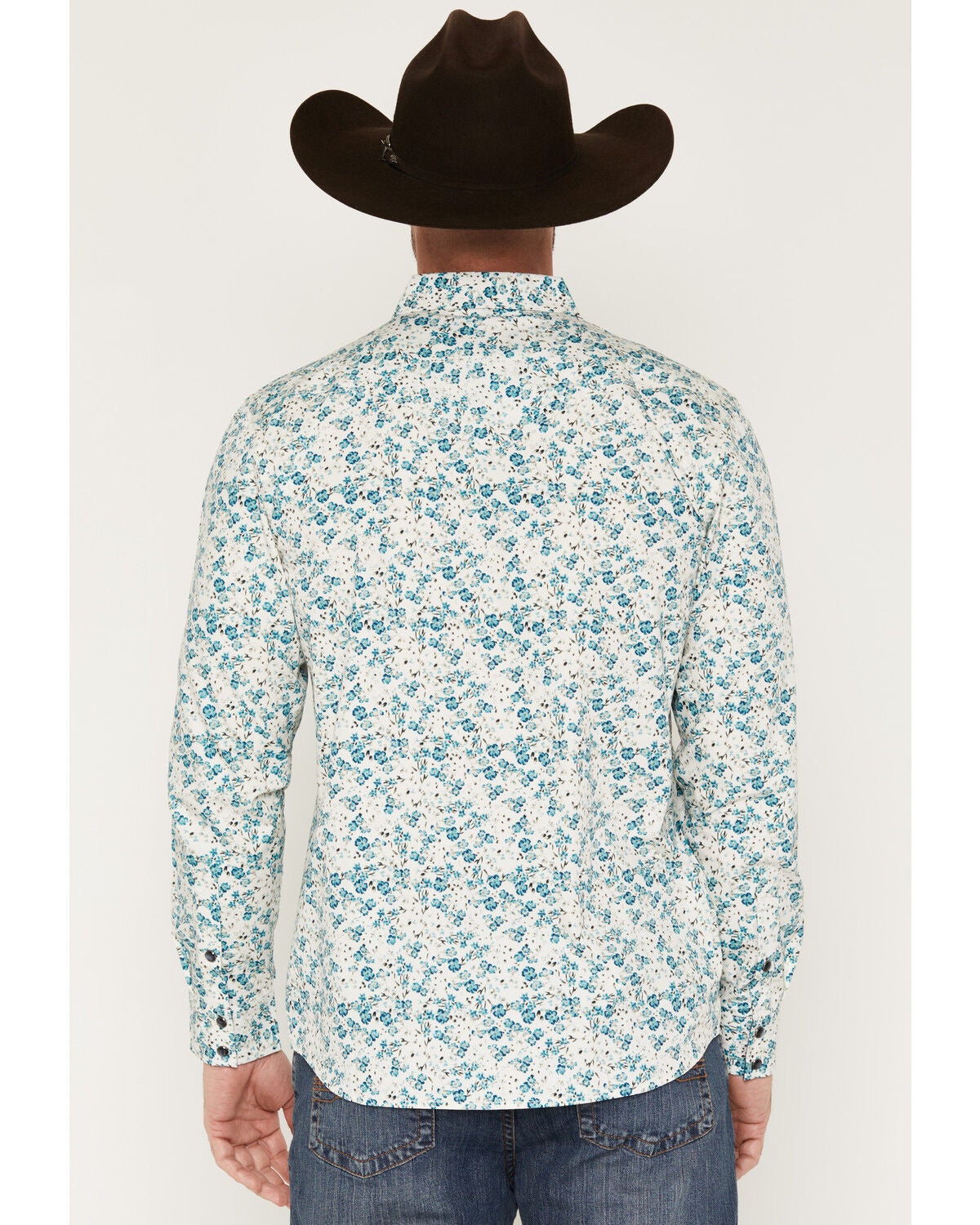 Image #4 - Moonshine Spirit&reg; Men's Wildflower Floral Print Long Sleeve Snap Western Shirt, White, hi-res