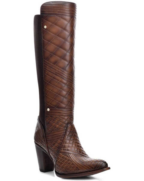 Cuadra Women's Tall Western Boots - Round Toe, Honey, hi-res