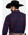 Stetson Men's Satin Ombre Plaid Long Sleeve Western Shirt , Blue, hi-res