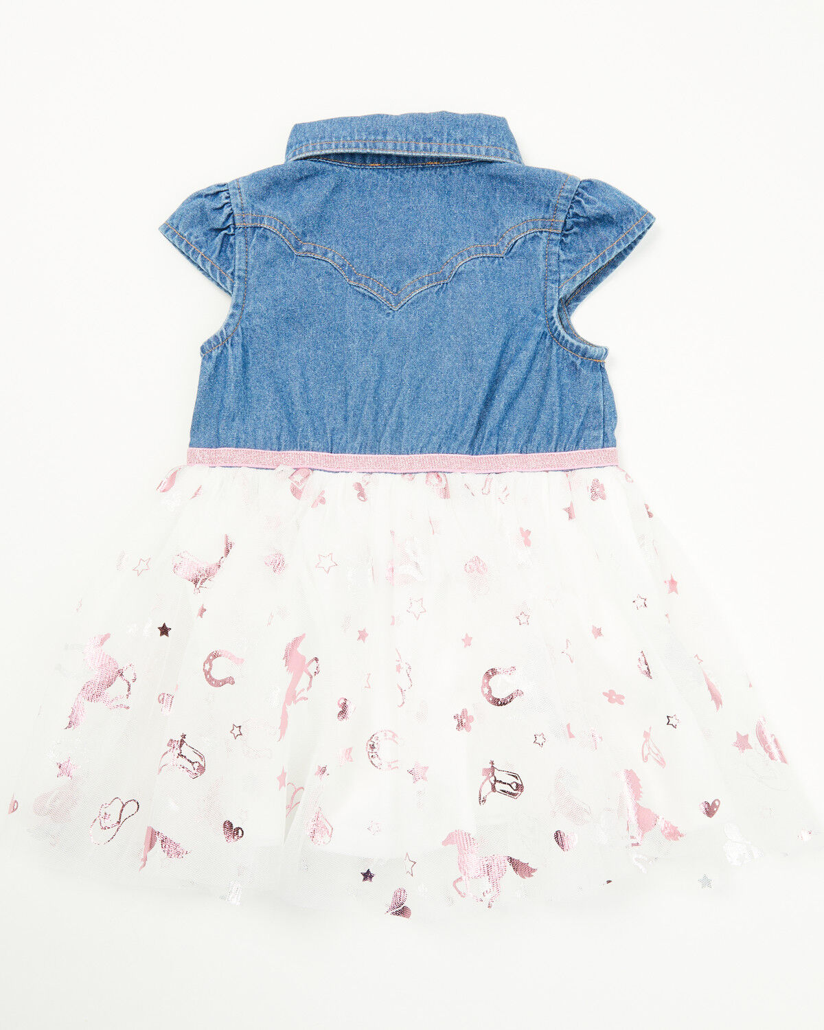 Image #3 - Sugar California Infant Girls' Denim Western Yoke Rodeo Tutu Dress, Blue, hi-res