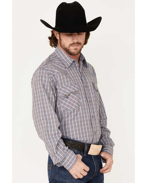 Image #2 - Cinch Men's Modern Fit Small Plaid Snap Western Shirt , Blue, hi-res