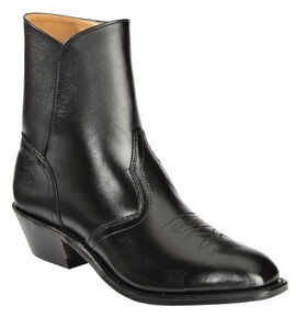 Boulet Men's Side Zip Ankle Boots - Square Toe, Black, hi-res