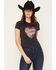 Image #1 - Blue Life Women's Choosin' Vegas Short Sleeve Graphic Tee, Black, hi-res