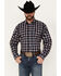 Image #1 - Cinch Men's Plaid Print Long Sleeve Button-Down Western Shirt - Big , Navy, hi-res