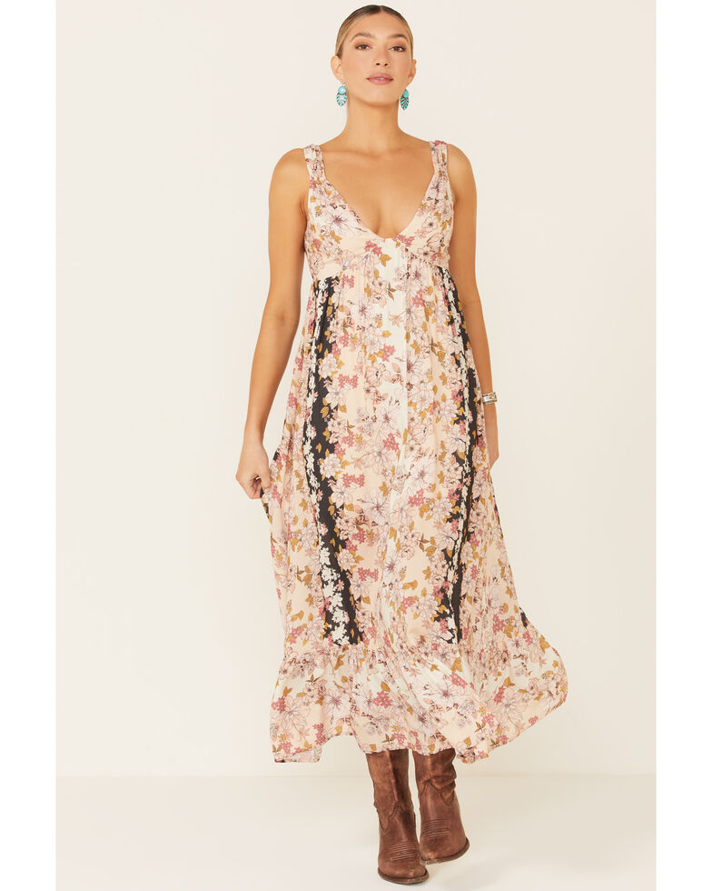 Coco + Jaimeson Women's Cream Floral Midi Dress, Multi, hi-res