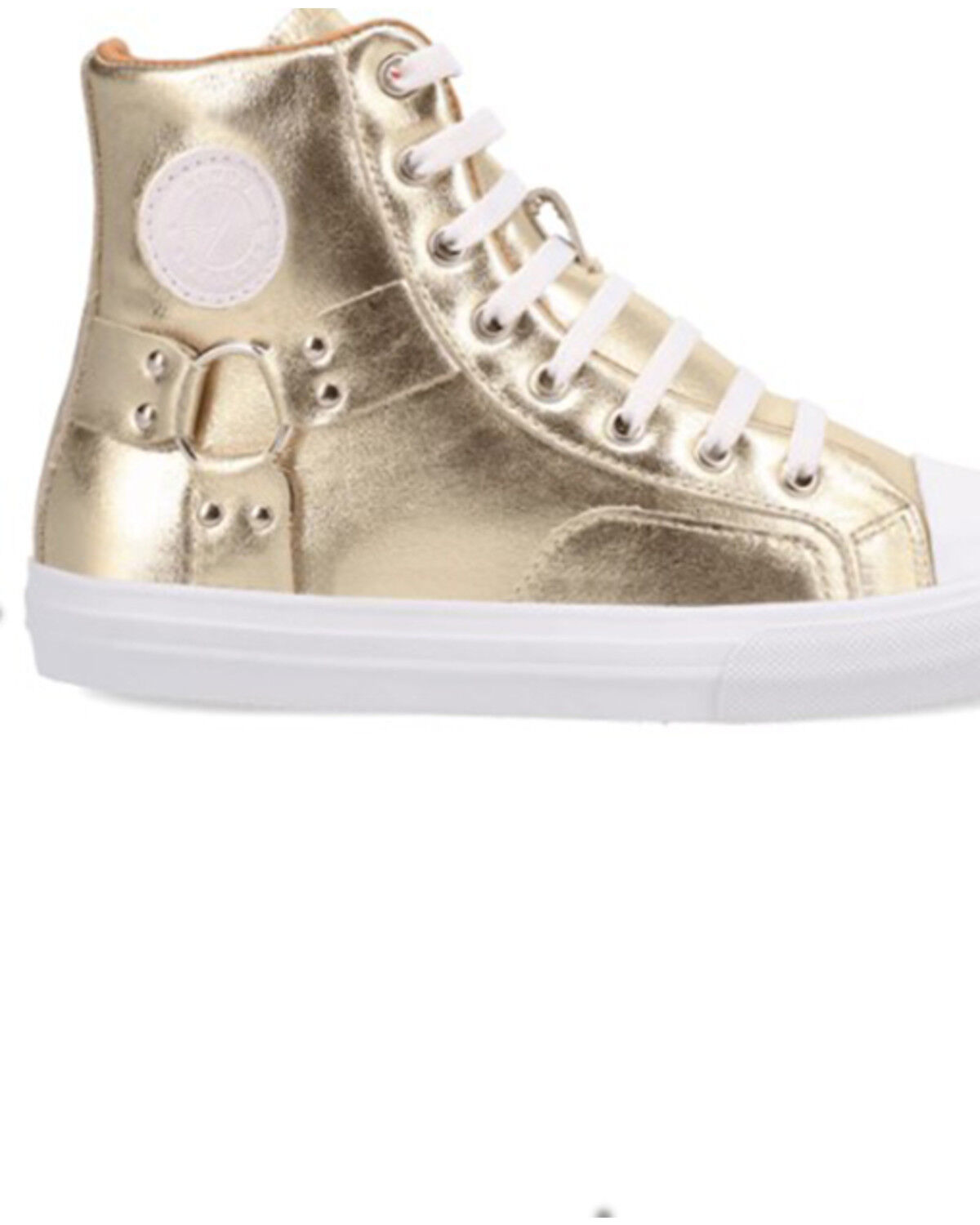 Image #2 - Dingo Women's Knarly Metallic High Top Sneaker, Gold, hi-res