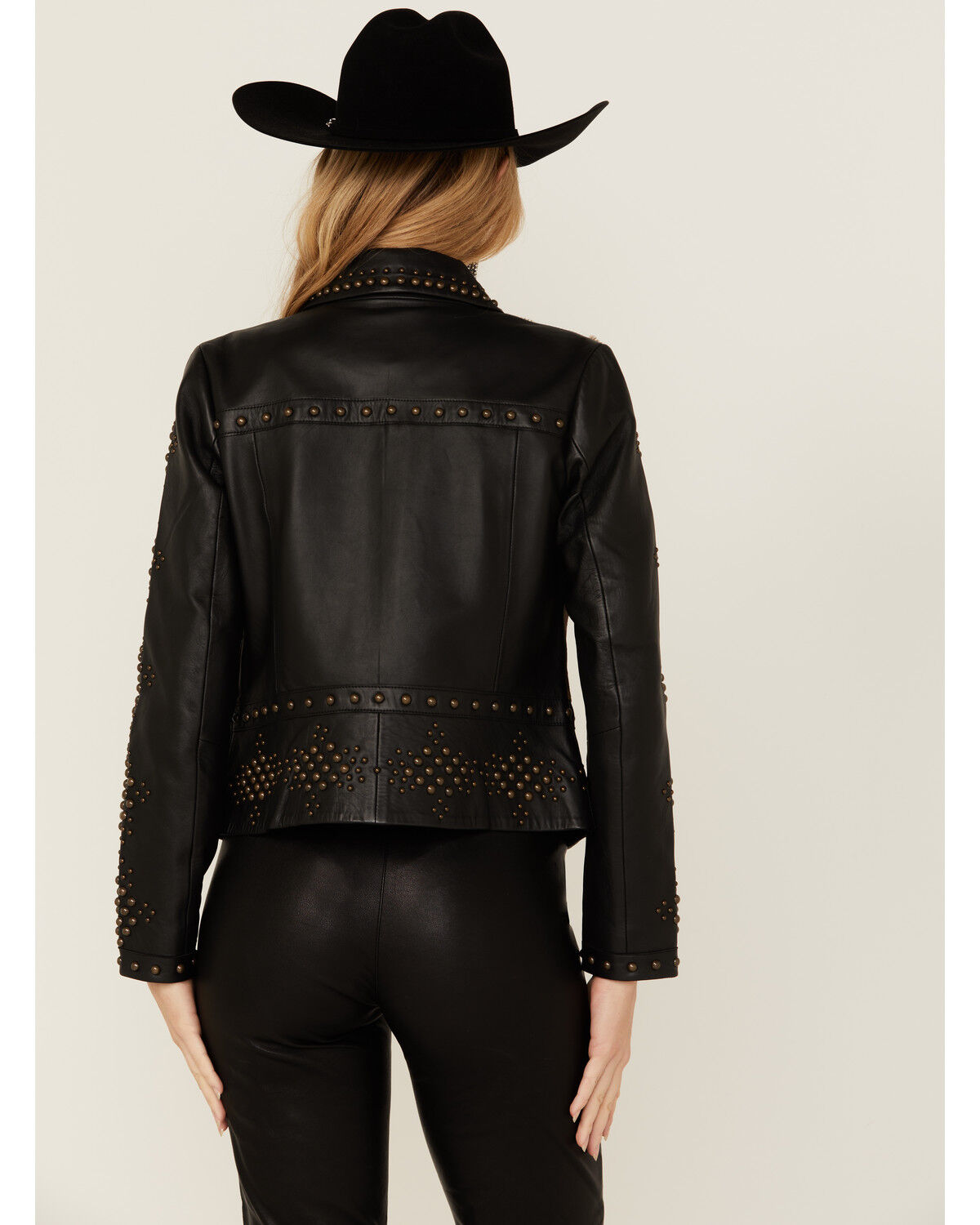 Image #8 - Wonderwest Women's Cowhide Studded Leather Jacket, , hi-res