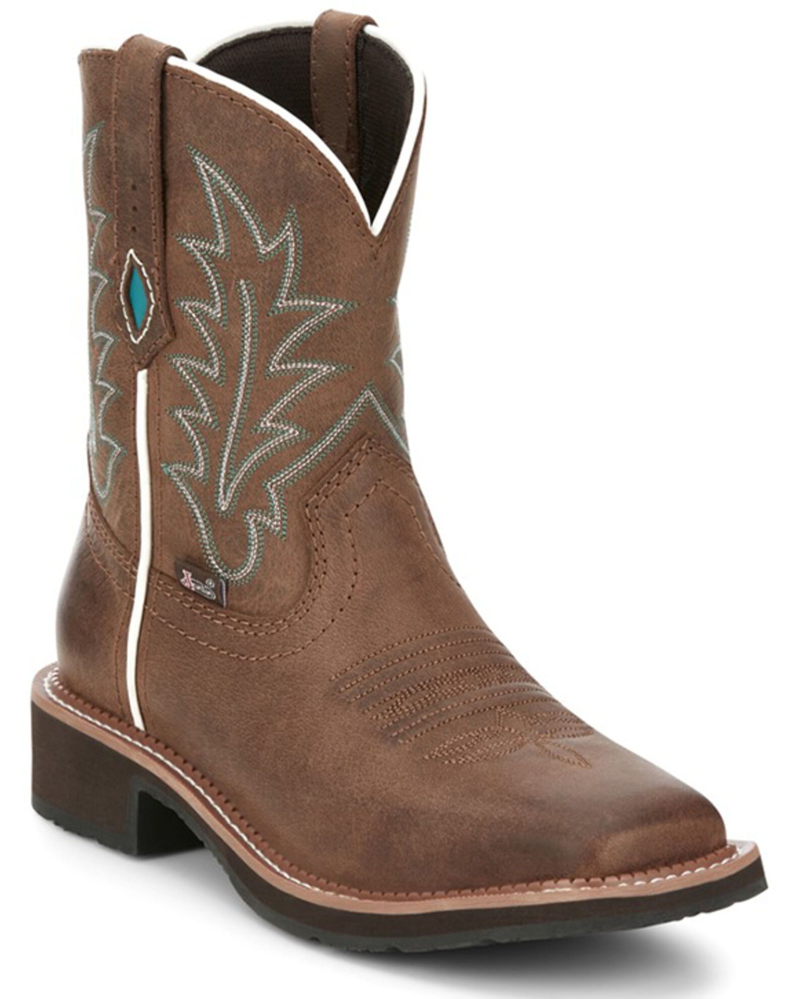 Justin Women s Ema Short Western Boots Broad Square Toe