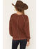 Image #4 - Blended Women's Lace V Neck Sweatshirt, Chocolate, hi-res