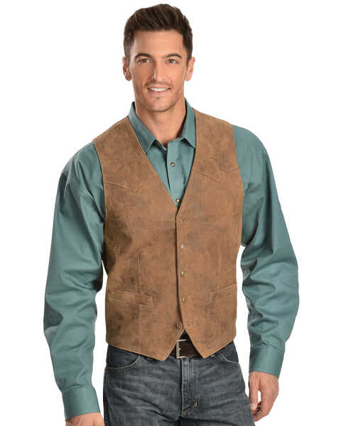 Image #2 - Scully Lamb Leather Western Vest, Maple, hi-res