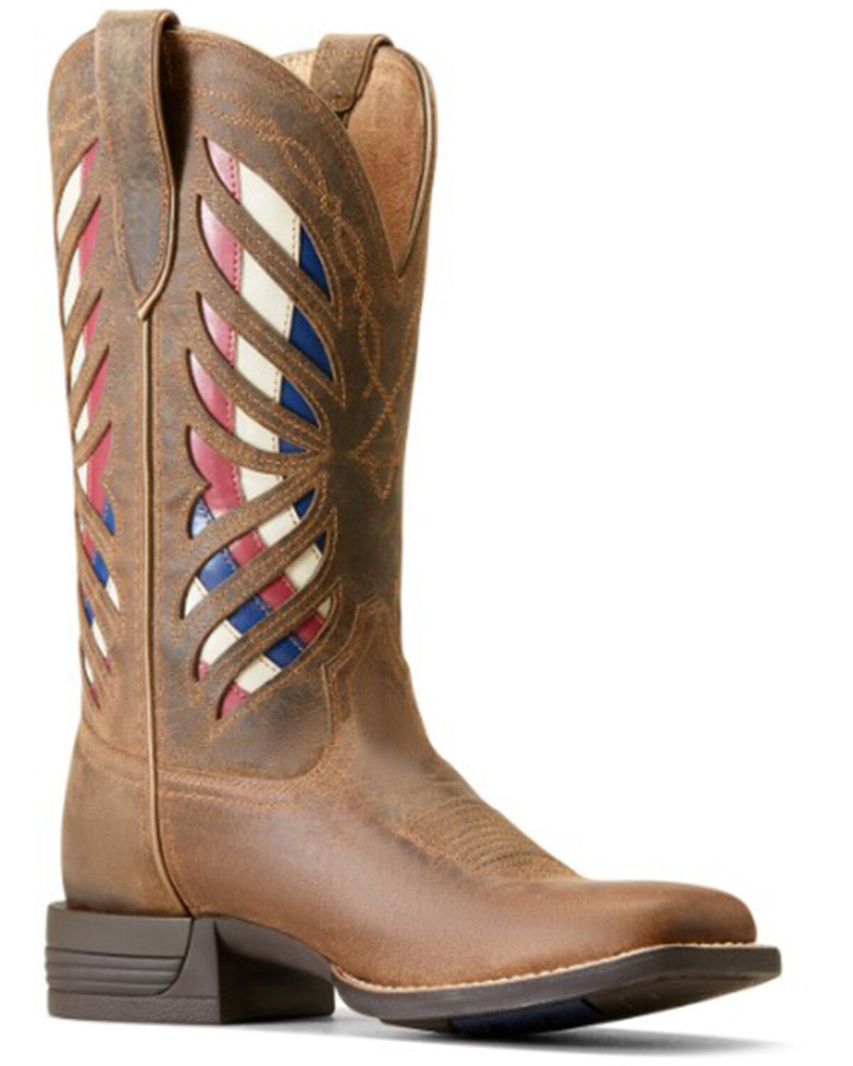 Image #1 - Ariat Women's Longview Performance Western Boots - Broad Square Toe, Brown, hi-res