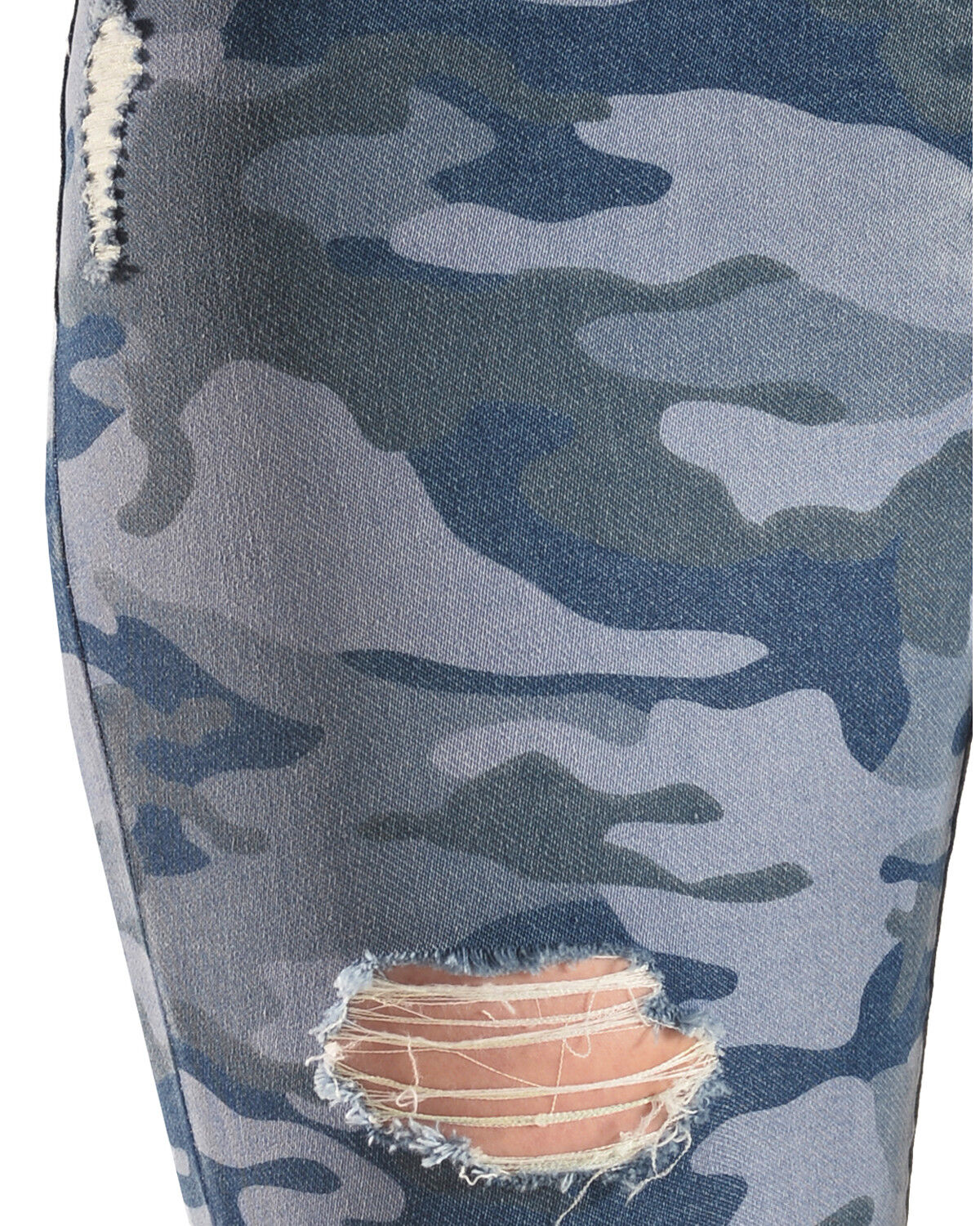 Image #6 - Tractr Women's High Rise Camo Skinny Jeans, Indigo, hi-res