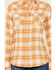 Image #3 - Wrangler Retro Women's Plaid Print Long Sleeve Pearl Snap Flannel Shirt, Yellow, hi-res