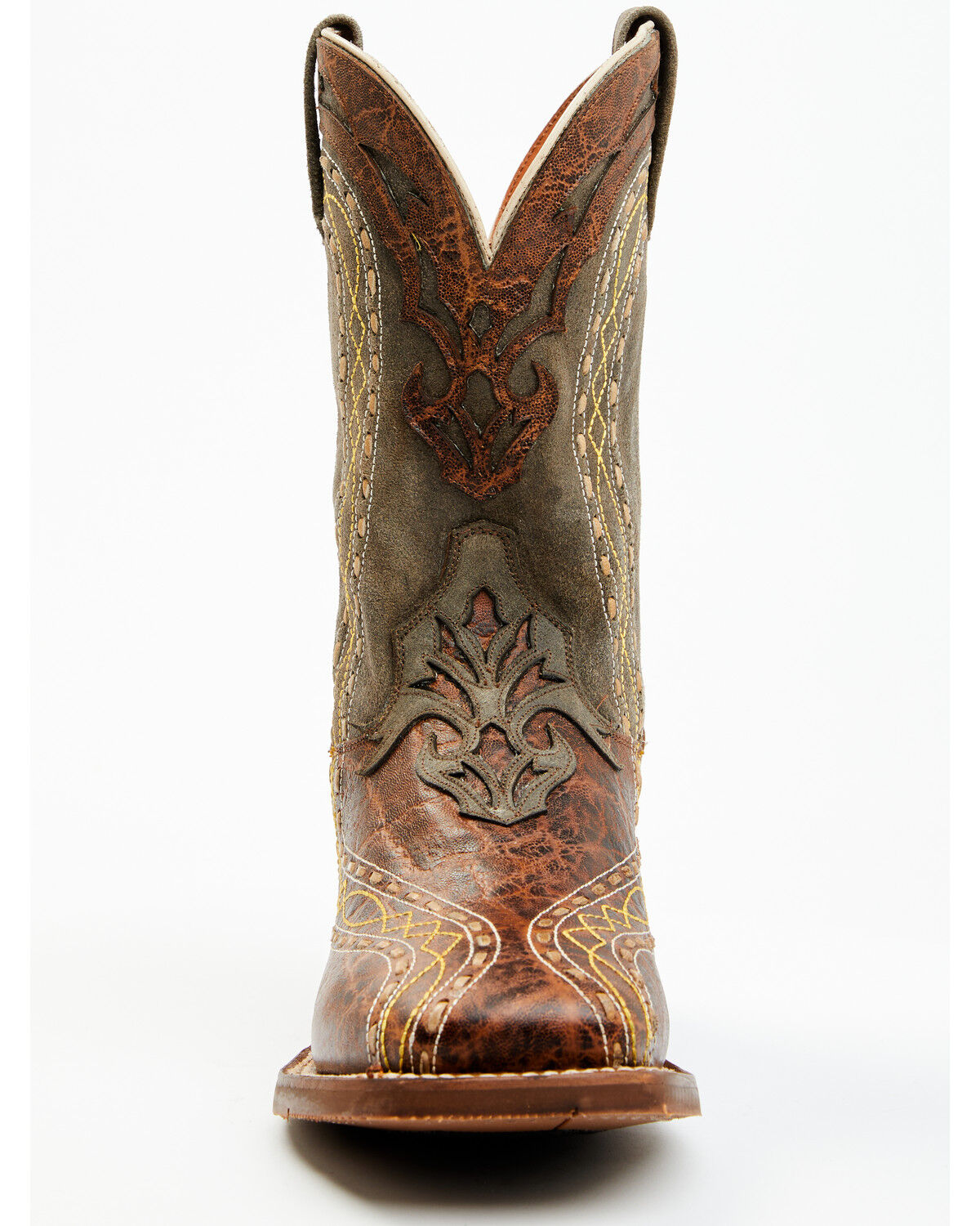 Image #4 - Dan Post Men's Inlay Embroidered Western Performance Boots - Broad Square Toe, Tan, hi-res