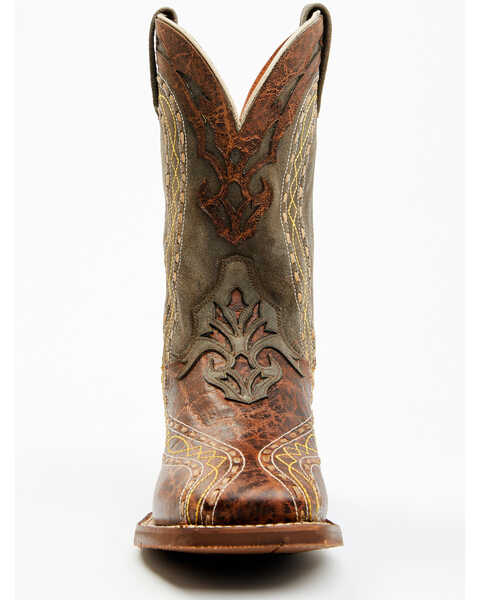 Image #4 - Dan Post Men's Inlay Embroidered Western Performance Boots - Broad Square Toe, Tan, hi-res
