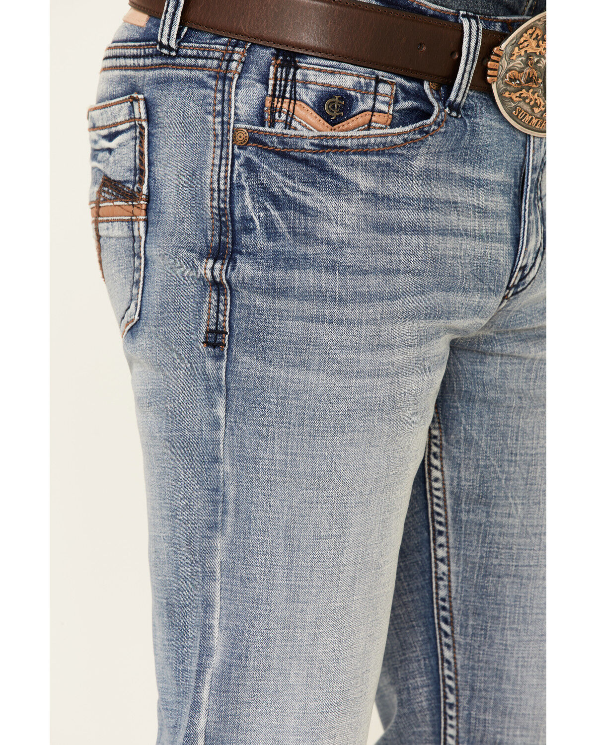 Image #4 - Cody James Core Men's Holt Medium Wash Stretch Slim Bootcut Jeans, Blue, hi-res