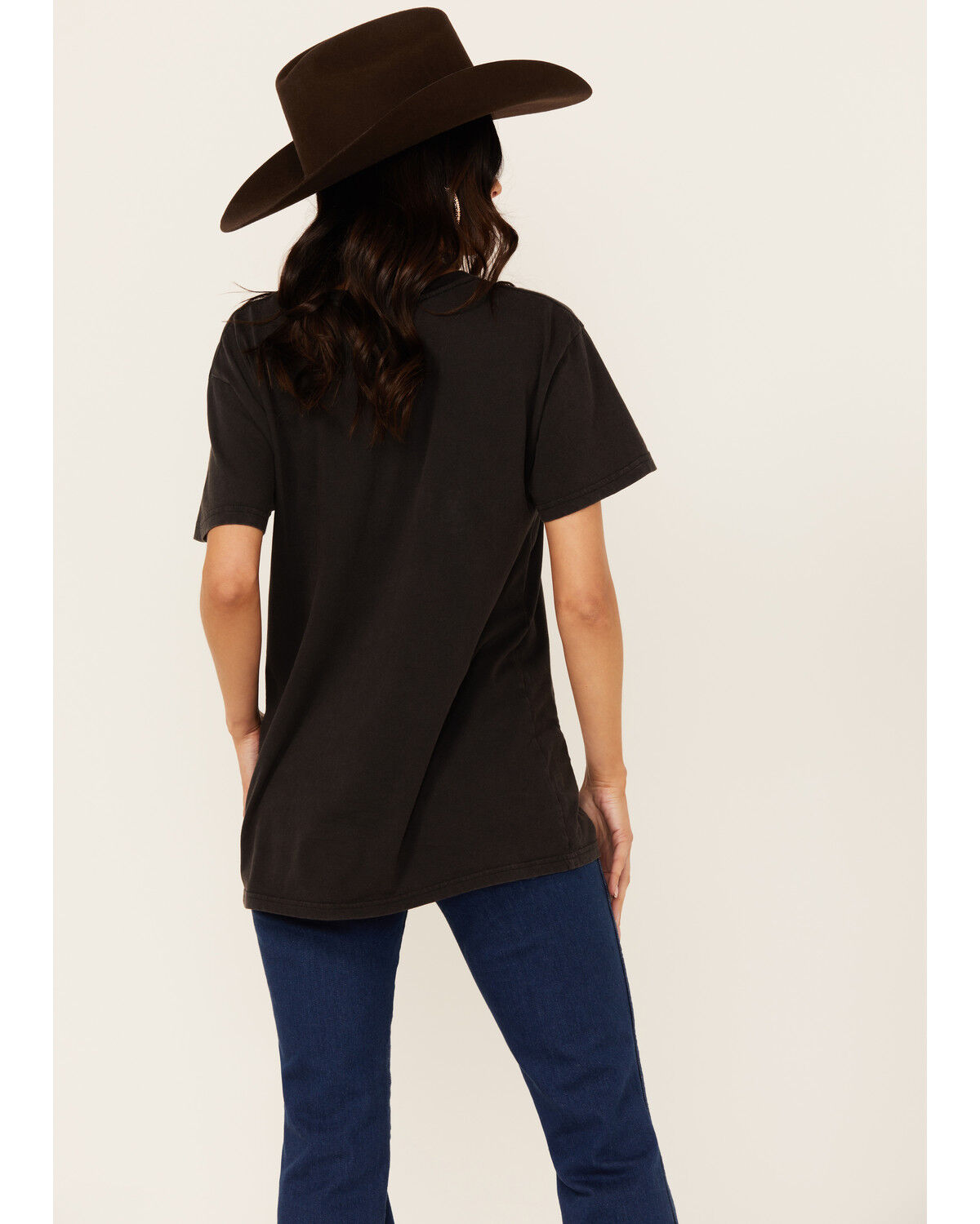 Image #4 - Wrangler Women's Boot Barn Exclusive Cowboy Logo Boyfriend Fit Short Sleeve Graphic Tee, Black, hi-res
