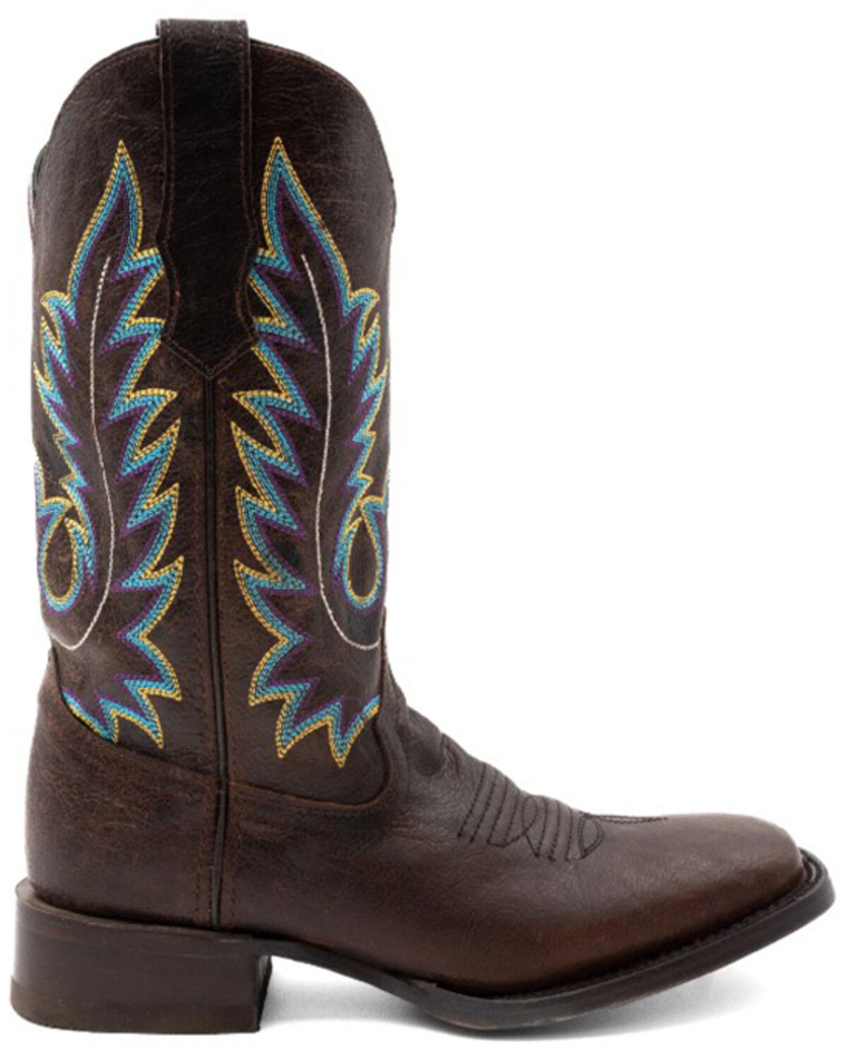 Image #2 - Ferrini Men's Chase Western Boots - Broad Square Toe, Chocolate, hi-res