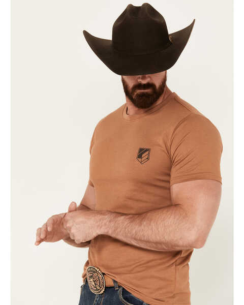 Image #2 - RANK 45® Men's Sliced Athletic Short Sleeve Graphic T-Shirt , Cream, hi-res