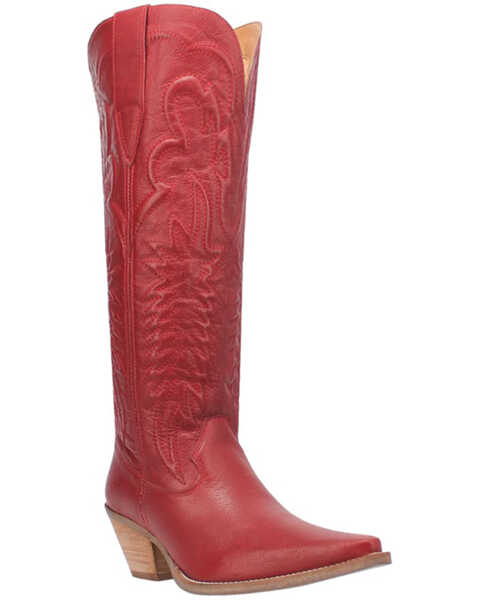 Dingo Women's Raisin Kane Tall Western Boots - Snip Toe , Red, hi-res