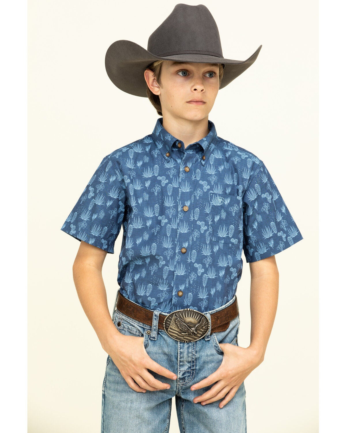 Ariat Boys' Tavares Cactus Print Short 