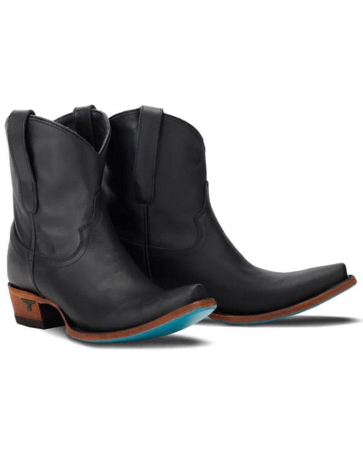 Lane Women's Emma Jane Western Booties - Snip Toe, Jet Black, hi-res