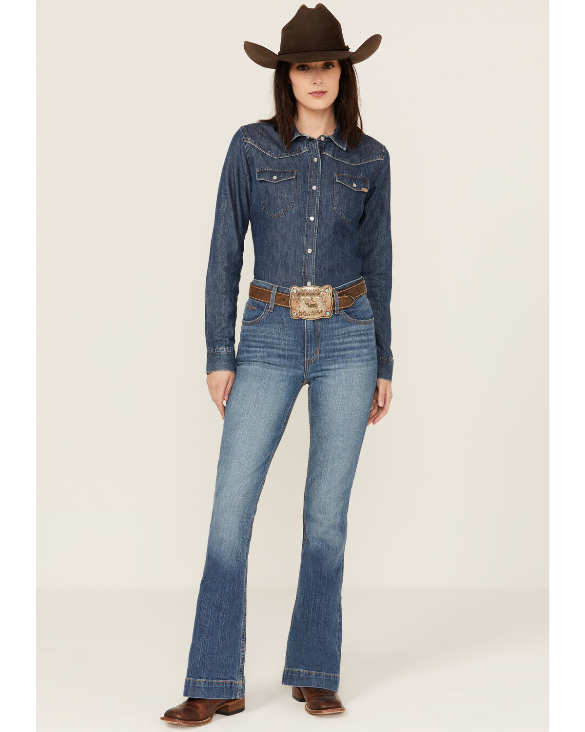 Image #1 - Kimes Ranch Women's Jennifer Medium Wash High Rise Stretch Trouser Jeans, Medium Wash, hi-res