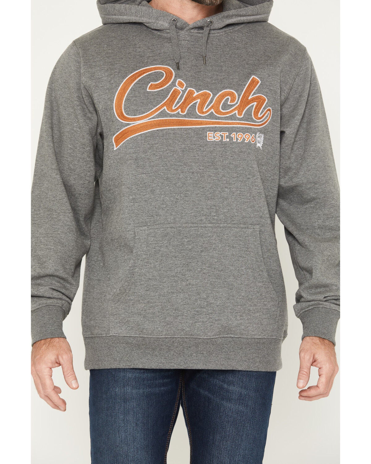 Image #3 - Cinch Men's Logo Hooded Sweatshirt, Grey, hi-res