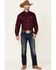 Image #2 - C‌inch Men's Solid Burgundy Button Long Sleeve Western Shirt, Burgundy, hi-res