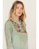 Image #2 - Johnny Was Women's Floral Embroidered Long Sleeve Shirt, Teal, hi-res