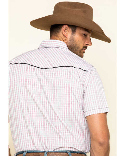Image #5 - Cowboy Hardware Men's White Rake Plaid Short Sleeve Western Shirt , White, hi-res