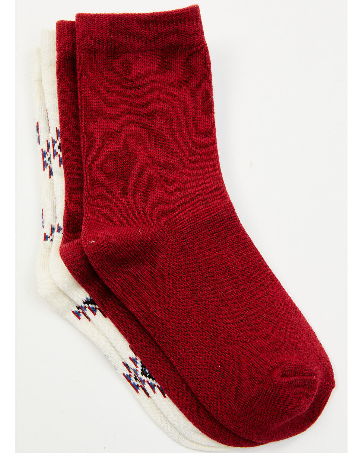 Image #3 - Shyanne Girls' Romy Southwestern Crew Socks - 2-Pack, Cream, hi-res
