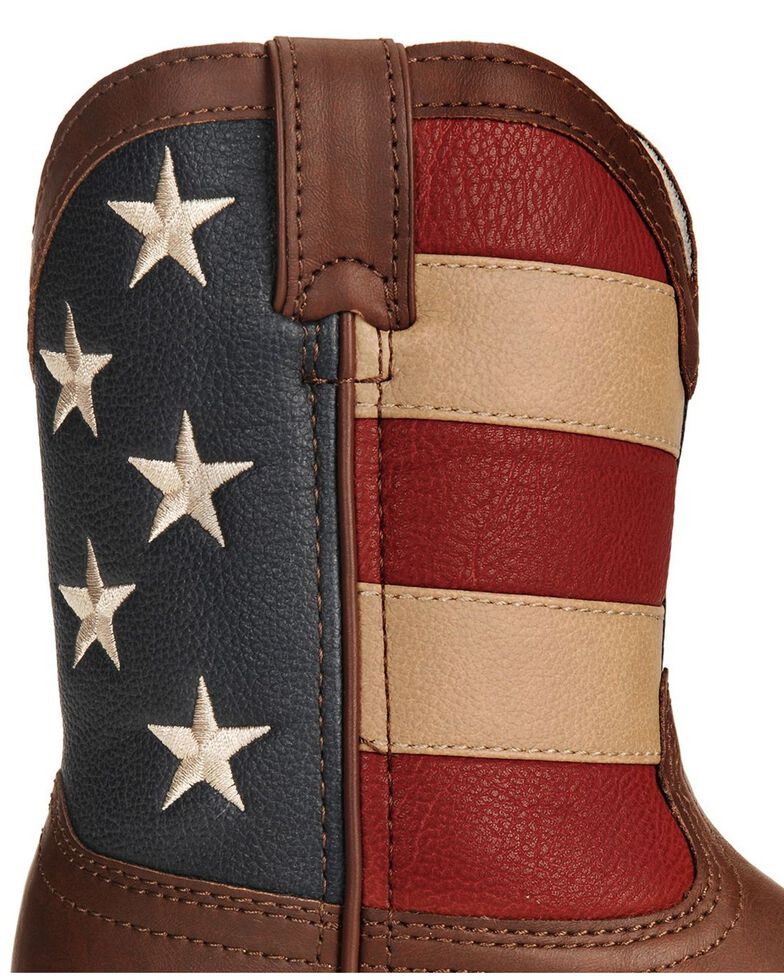 Durango Children's American Flag Cowboy Boots, Brown, hi-res