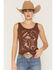 Image #1 - Shyanne Women's Western Icon Graphic Tank Top, Chocolate, hi-res